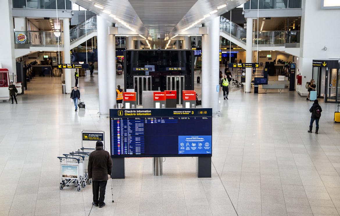 Photo of the Copenhagen airport during the pandemic