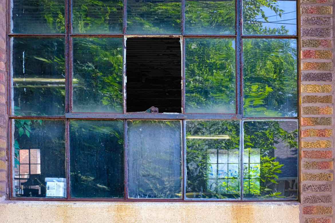 Photo of a broken window