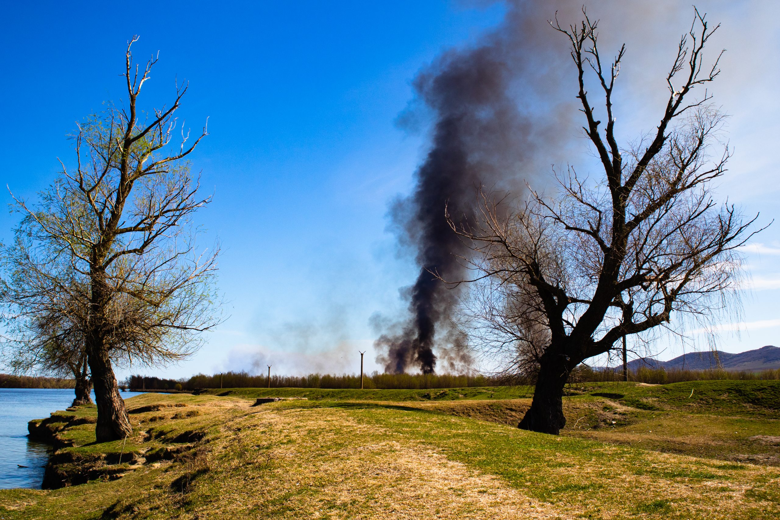 Daytime,Fire,In,The,Danube,Delta